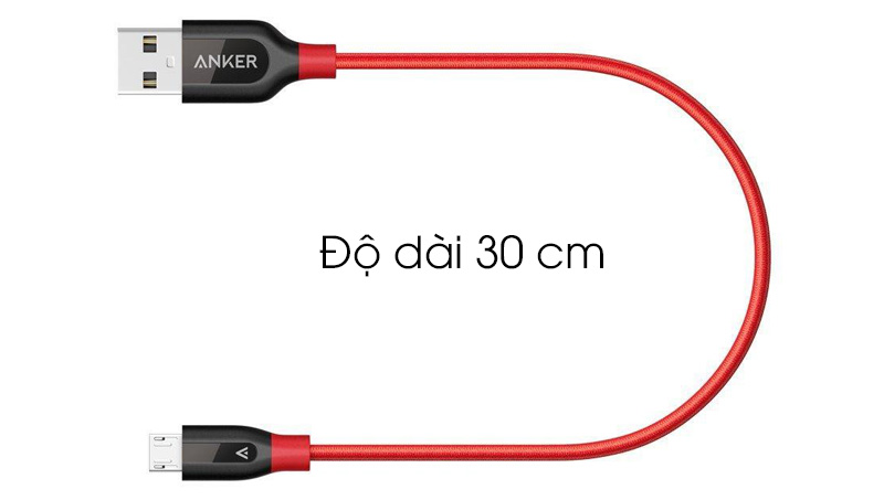 Cáp micro usb anker - Độ dài dây hợp lý 30 cm Cáp micro usb anker - Độ dài dây hợp lý 30 cm