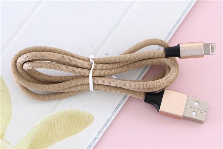 Dây cáp Lightning 1 m e.VALU LTL-01 Màu Vàng