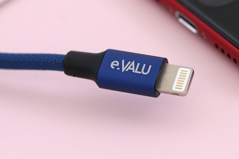 Dây cáp Lightning 1 m e.VALU LTL-01 Màu Xanh Dương