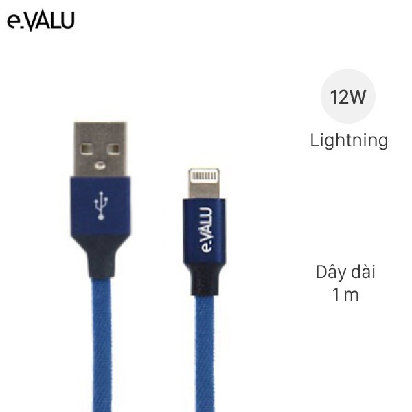 Dây cáp Lightning 1 m e.VALU LTL-01