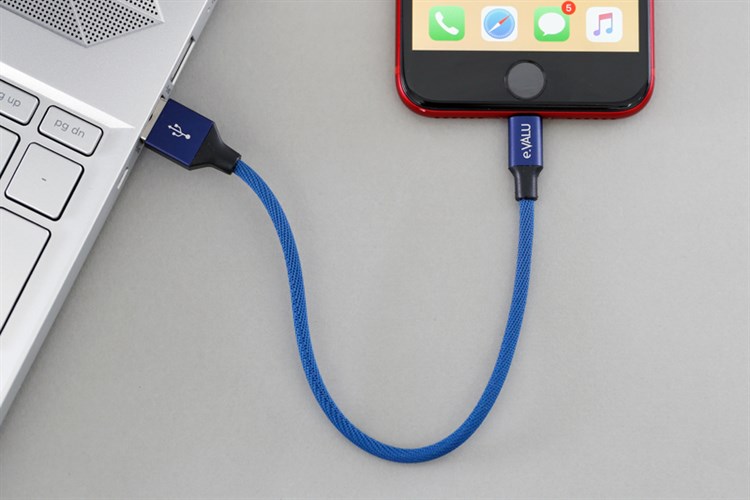 Cáp Lightning 0.2m eValu LTL-02 Màu Xanh Navy