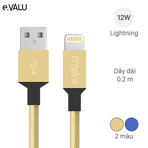 Cáp Lightning 0.2m eValu LTL-02