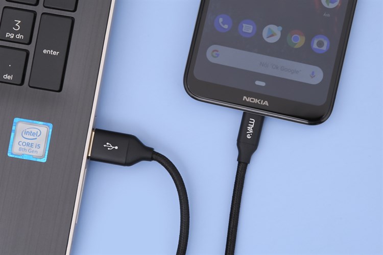 Cáp Micro USB 1m e.VALU LTM-01 Màu Đen