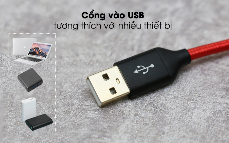 Cổng vào USB tương thích được với nhiều thiết bị - Dây cáp Micro USB 1 m e.VALU LTM-01