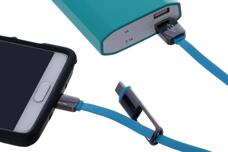 Dây cáp 2 in 1 Type C và Micro USB 1 m Cliptec Flat OCC112