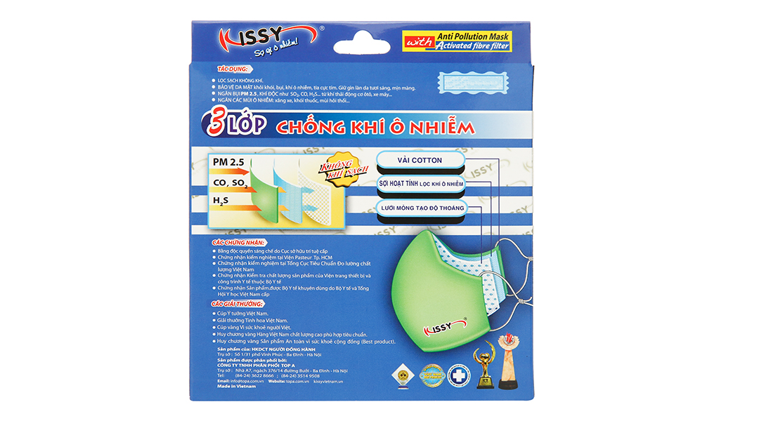 Khẩu trang vải Kissy 3 lớp có họa tiết size L hộp 1 cái - 8