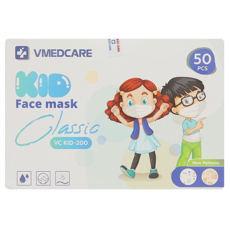 Hộp 50 cái khẩu trang y tế cho bé VMEDCARE Classic 4 lớp - AVAKids.com