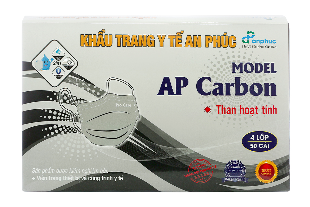 Khẩu trang y tế 4 lớp An Phúc màu xám hộp 50 cái - 07/2024 ...