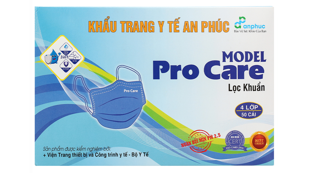 Khẩu trang y tế An Phúc 4 lớp màu xanh hộp 50 cái - 06/2024 ...