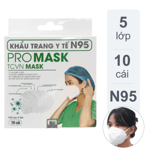 Khẩu trang y tế Promask N95 5 lớp hộp 10 cái