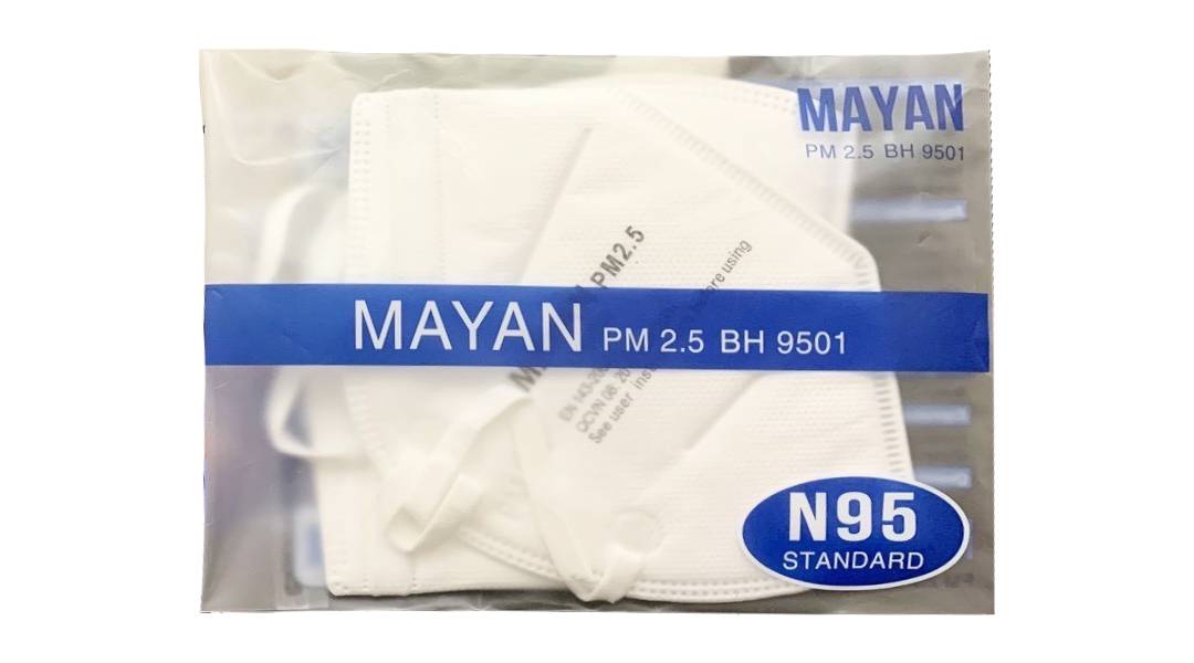 Khẩu trang y tế Mayan N95 PM 2.5 BH 9501 4 lớp màu trắng