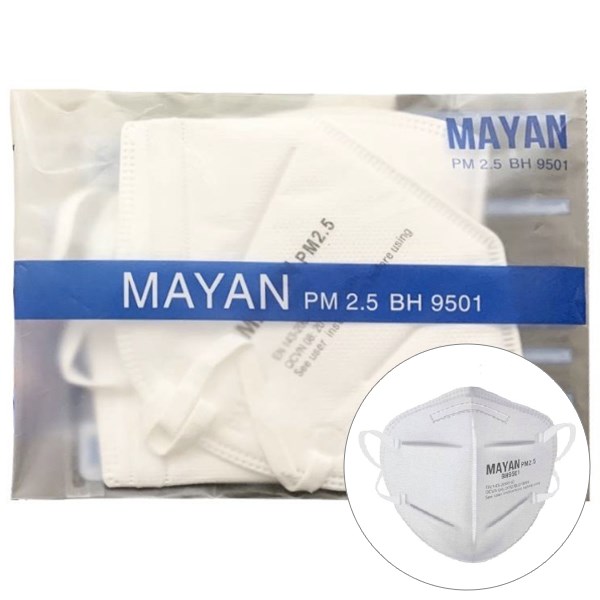 Khẩu trang y tế Mayan N95 PM 2.5 BH 9501 4 lớp màu trắng