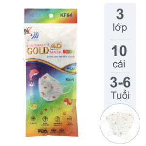Khẩu trang y tế Trường Dương Gold Mask KF94 trẻ em túi 10 cái size S
