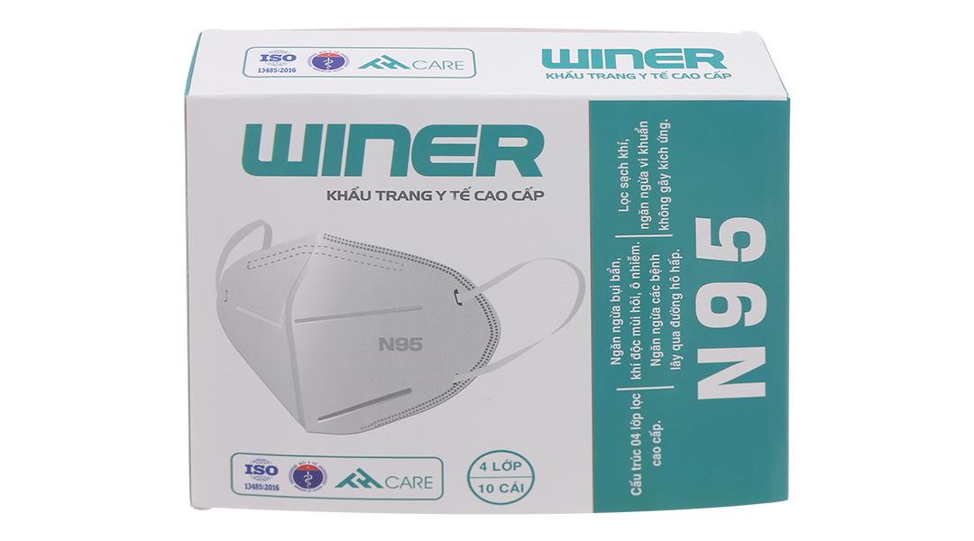 Khẩu trang y tế 4 lớp Winer N95 hộp 10 cái-Nhà thuốc An Khang