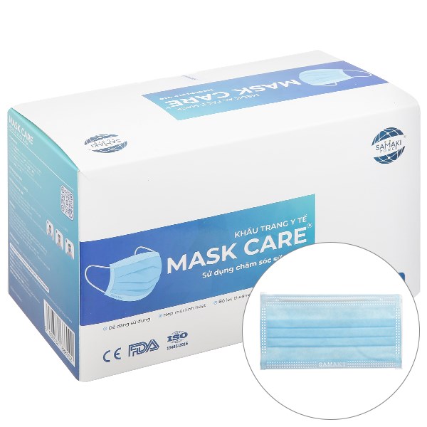 Khẩu trang y tế Mask Care 4 lớp màu xanh