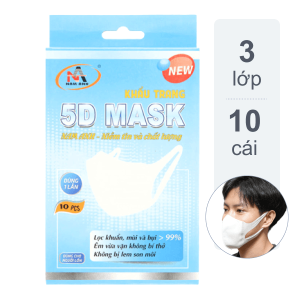 Khẩu trang y tế Famapro 5D quai vải 3 lớp hộp 10 cái