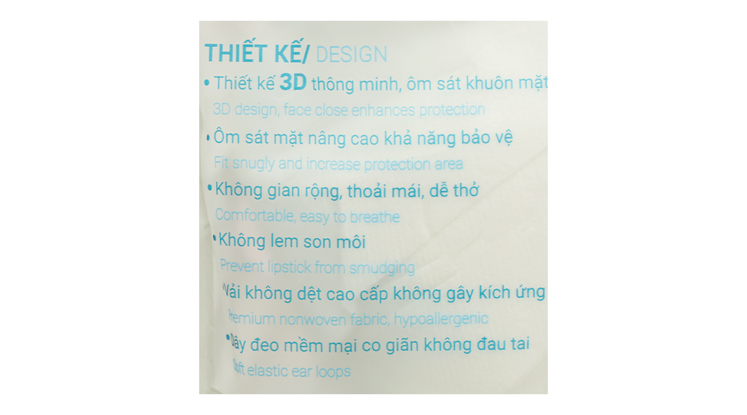 Khẩu trang y tế Bísou 3D Mask màu trắng size M