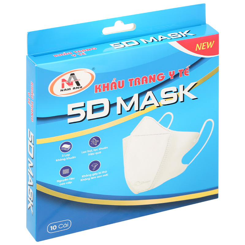 Hộp 10 cái khẩu trang y tế 5D FAMAPRO quai chun 3 lớp 3