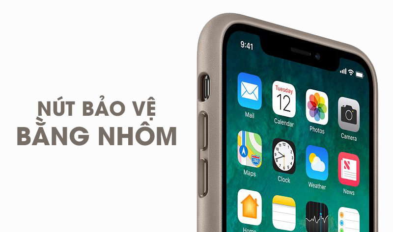 Ốp lưng iPhone X da Apple MQT92 Xám Nâu Ốp lưng iPhone X da Apple MQT92 Xám Nâu
