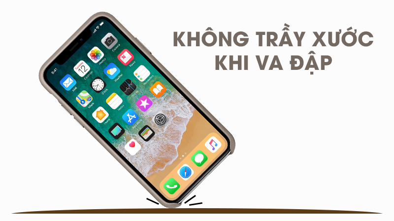 Ốp lưng iPhone X da Apple MQT92 Xám Nâu Ốp lưng iPhone X da Apple MQT92 Xám Nâu