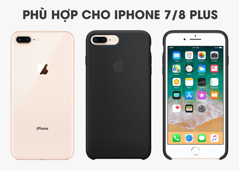 Ốp lưng iPhone 8 Plus - 7 Plus Silicone Apple MQGW2 Đen