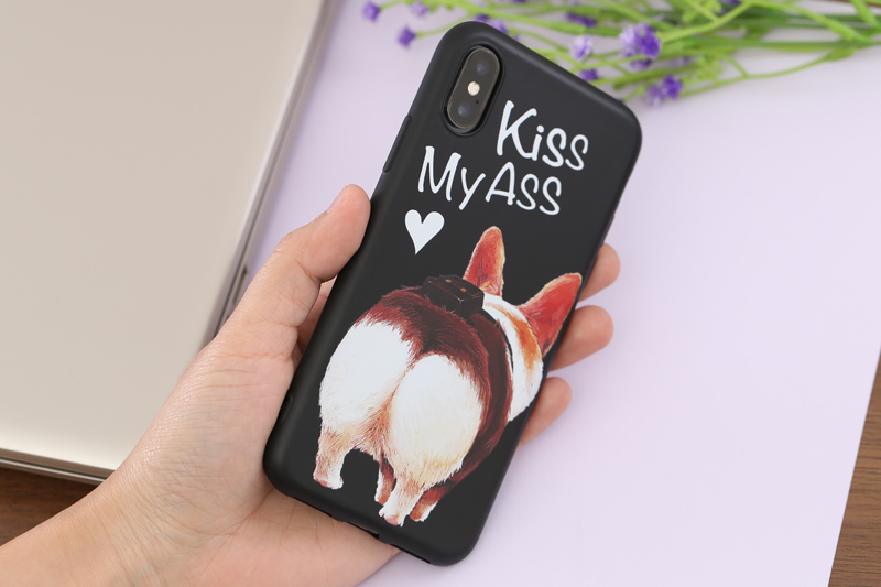 Ốp lưng iPhone X Nhựa dẻo Solid Printing JM JM171113 Kiss my ass