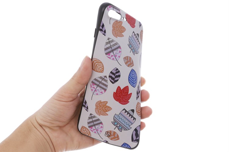 Ốp lưng iPhone 7 Plus - 8 Plus Nhựa dẻo Solid Printing JM JM171110 Lá Màu Trắng