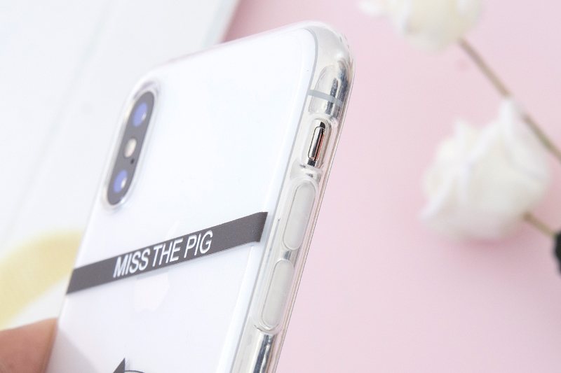 Ốp lưng iPhone X Nhựa dẻo in hình Simple JM Heo Pbag