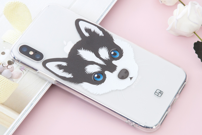 Ốp lưng iPhone X Nhựa dẻo in hình Simple JM Husky Pbag