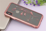 Ốp lưng iPhone X Nhựa dẻo Electro Crystal JM ROSE FEATHER