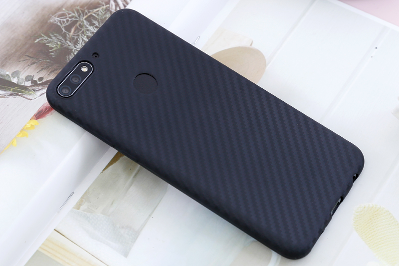 Ốp lưng Huawei Y7 Pro 2018 Nhựa dẻo Carbon Fibre TPU COSANO Đen