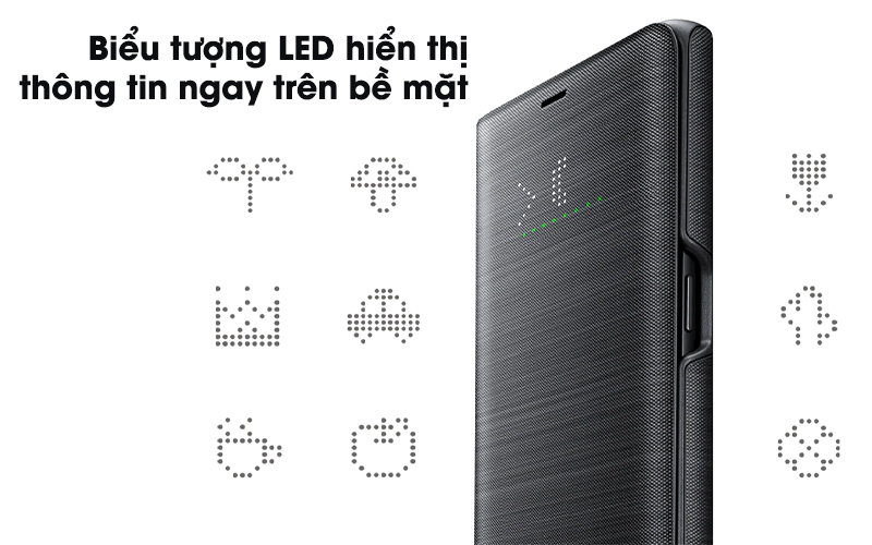 Bao da Samsung Galaxy Note 9 Nắp gập LED View Đen - LED View