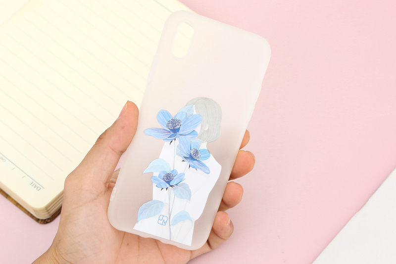 Ốp lưng iPhone XS Nhựa dẻo Solid in hình JM JM080104 Hoa