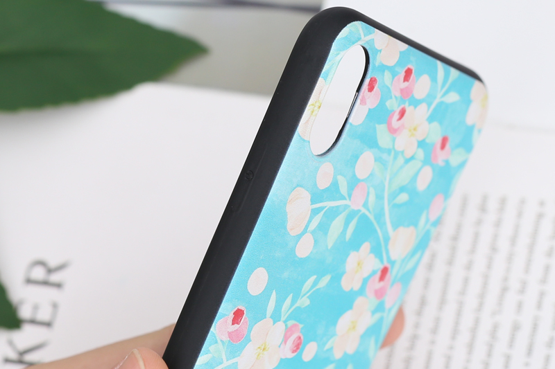 Ốp lưng iPhone XS Max Nhựa dẻo Solid print MEEKER TS007 Vườn hoa
