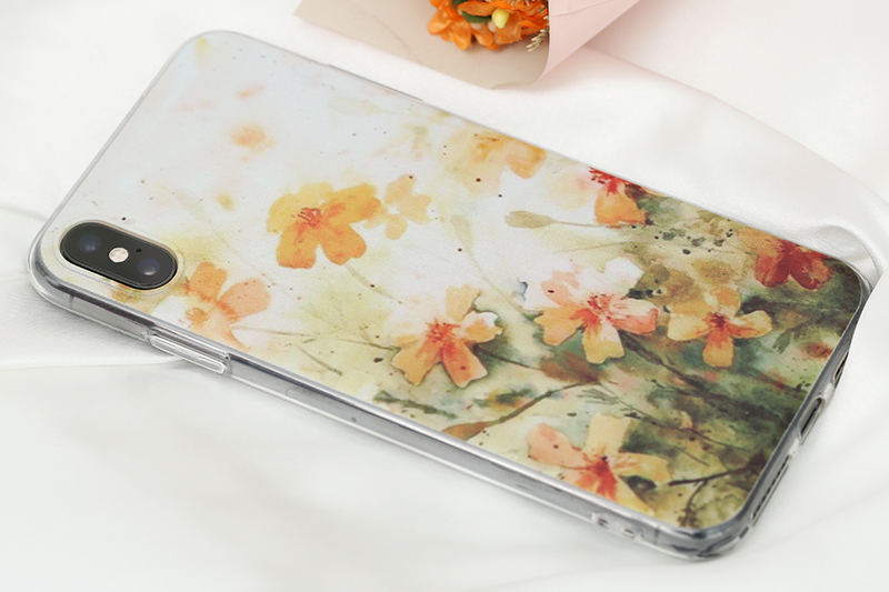 Ốp lưng iPhone XS Max Nhựa dẻo solid in hình COSANO SR171106 Hoa