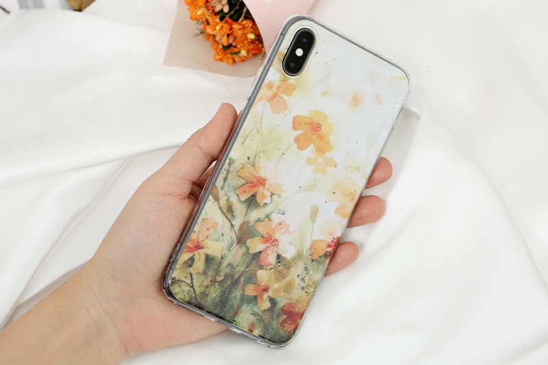 Ốp lưng iPhone XS Max Nhựa dẻo solid in hình COSANO SR171106 Hoa