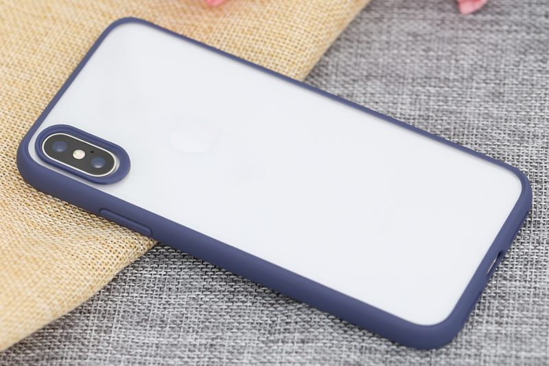 Ốp lưng iPhone X/XS Nhựa cứng viền dẻo Jelly Slim COSANO xanh navy