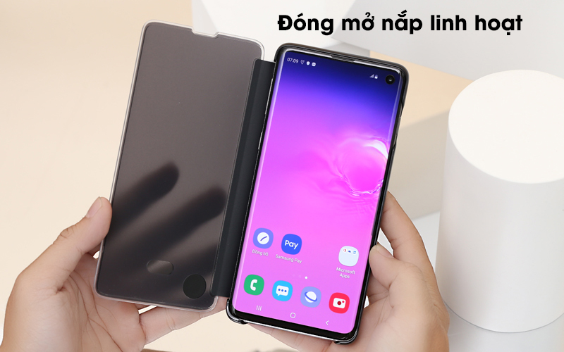 Bao da Galaxy Note 10 Plus LED View Samsung Đen - Kiểu nắp gập đóng mở ngang như sổ tay rất dễ thao tác Bao da Galaxy Note 10 Plus LED View Samsung Đen - Kiểu nắp gập đóng mở ngang như sổ tay rất dễ thao tác