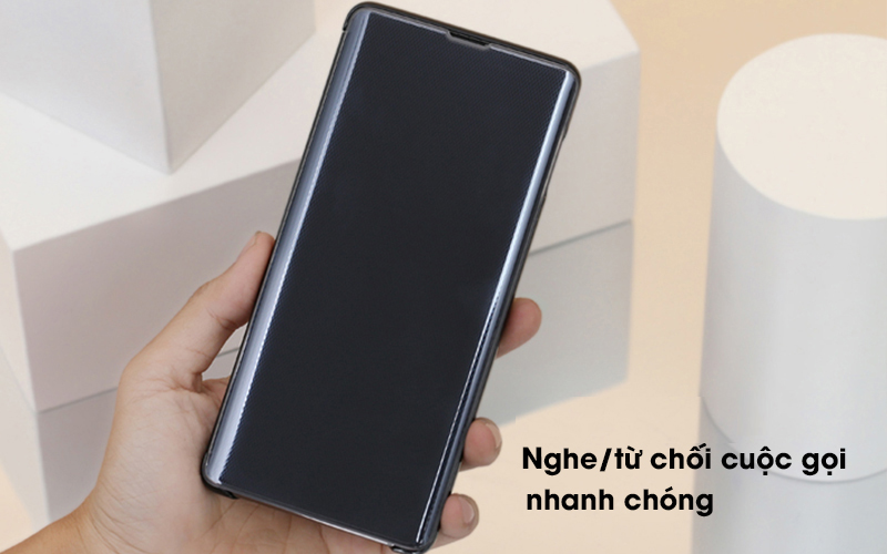 Bao da Samsung Galaxy S10 Plus Nắp gập Clear View Đen - Thao tác không cần mở nắp gập Bao da Samsung Galaxy S10 Plus Nắp gập Clear View Đen - Thao tác không cần mở nắp gập
