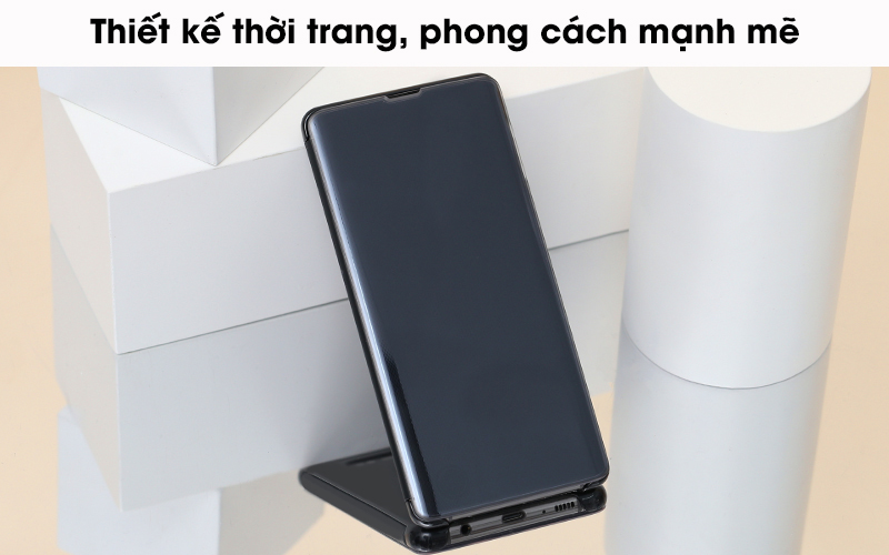 Bao da Samsung Galaxy S10 Plus Nắp gập Clear View Đen Bao da Samsung Galaxy S10 Plus Nắp gập Clear View Đen