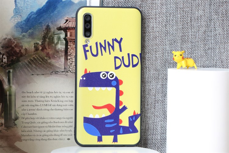 Ốp lưng Galaxy A50/ A50s Nhựa dẻo Solid Printing MEEKER TKS112 Khủng long Màu Vàng