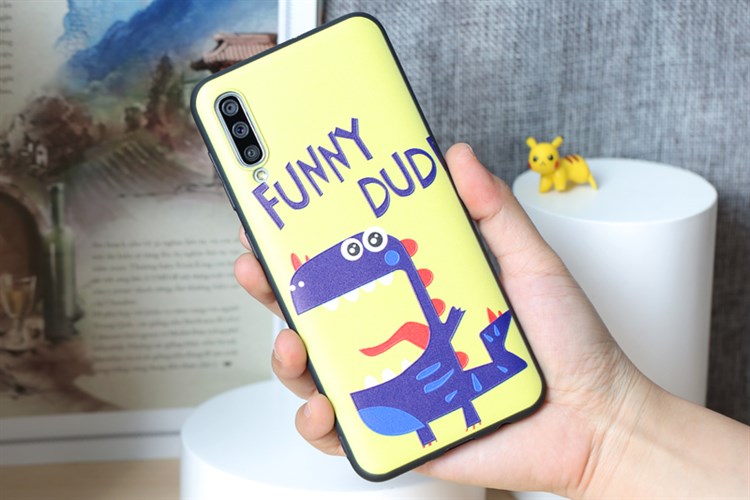 Ốp lưng Galaxy A50/ A50s Nhựa dẻo Solid Printing MEEKER TKS112 Khủng long Màu Vàng