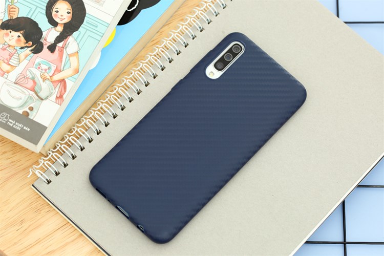 Ốp lưng Galaxy A50/A50s Nhựa dẻo Carbon Fibre COSANO Màu Xanh Navy