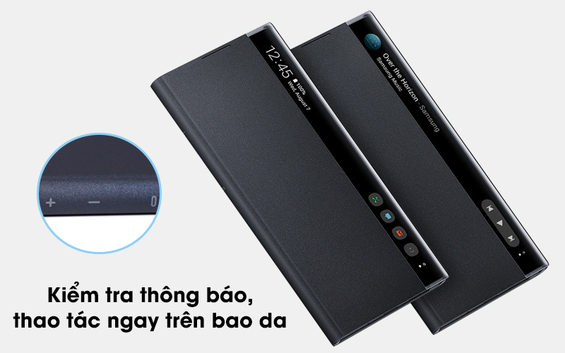 Bao da Samsung Galaxy Note 10 Clear View Đen - Xem thông tin, thao tác dễ dà Bao da Samsung Galaxy Note 10 Clear View Đen - Xem thông tin, thao tác dễ dà