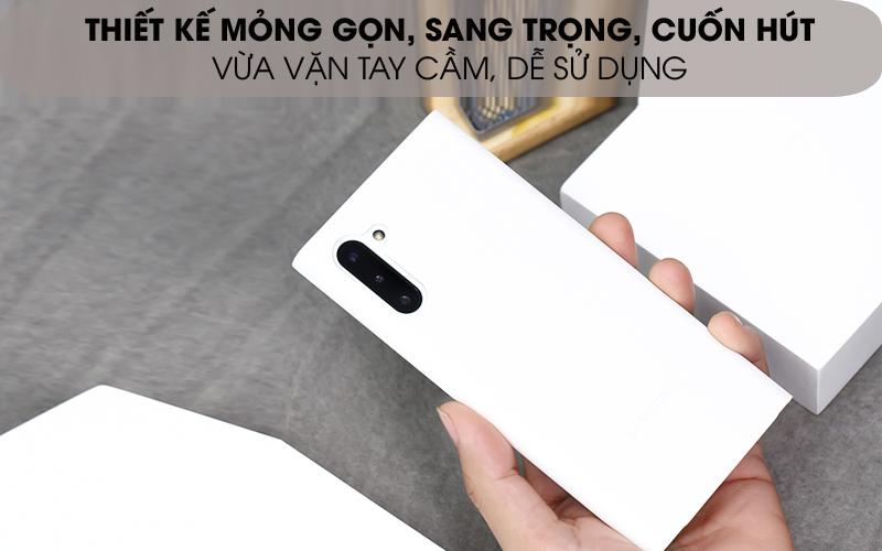 Sang chảnh, cuốn hút - Bao da Samsung Galaxy Note 10 Clear View Trắng