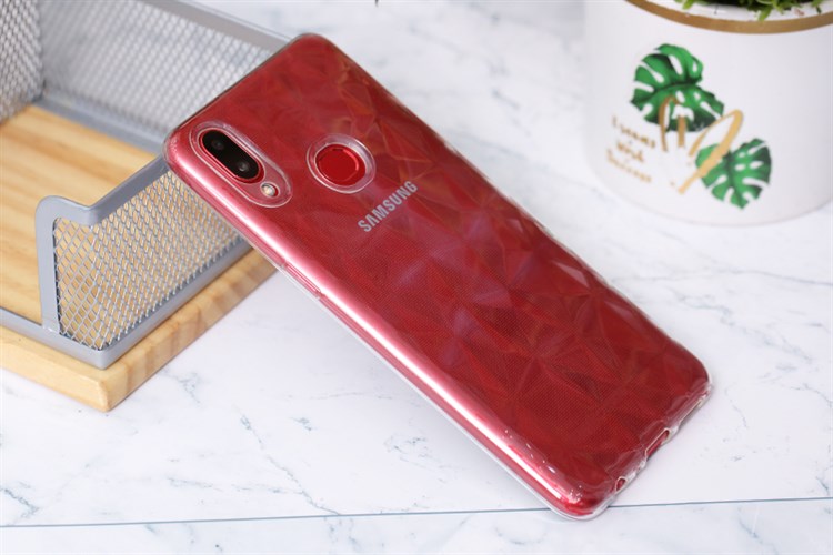 Ốp lưng Galaxy A10s Nhựa dẻo Slim TPU Jewel Pattern COSANO Màu Trắng