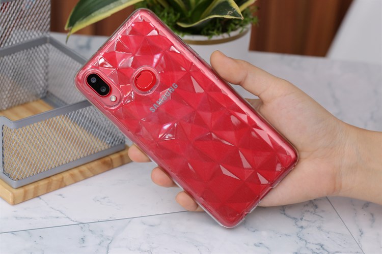 Ốp lưng Galaxy A10s Nhựa dẻo Slim TPU Jewel Pattern COSANO Màu Trắng