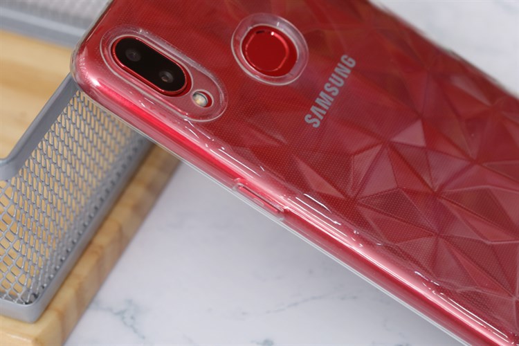 Ốp lưng Galaxy A10s Nhựa dẻo Slim TPU Jewel Pattern COSANO Màu Trắng