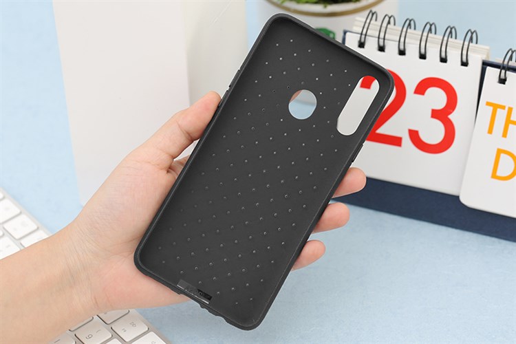 Ốp lưng Galaxy A20s Nhựa dẻo Woven TPU case OSMIA Màu Đen