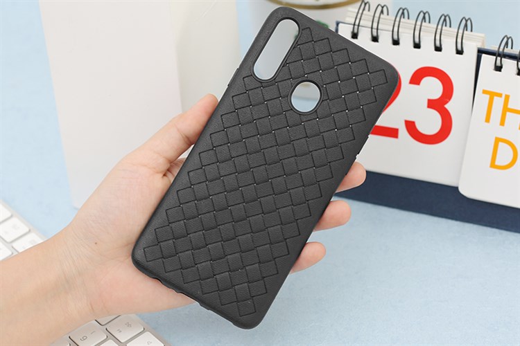 Ốp lưng Galaxy A20s Nhựa dẻo Woven TPU case OSMIA Màu Đen